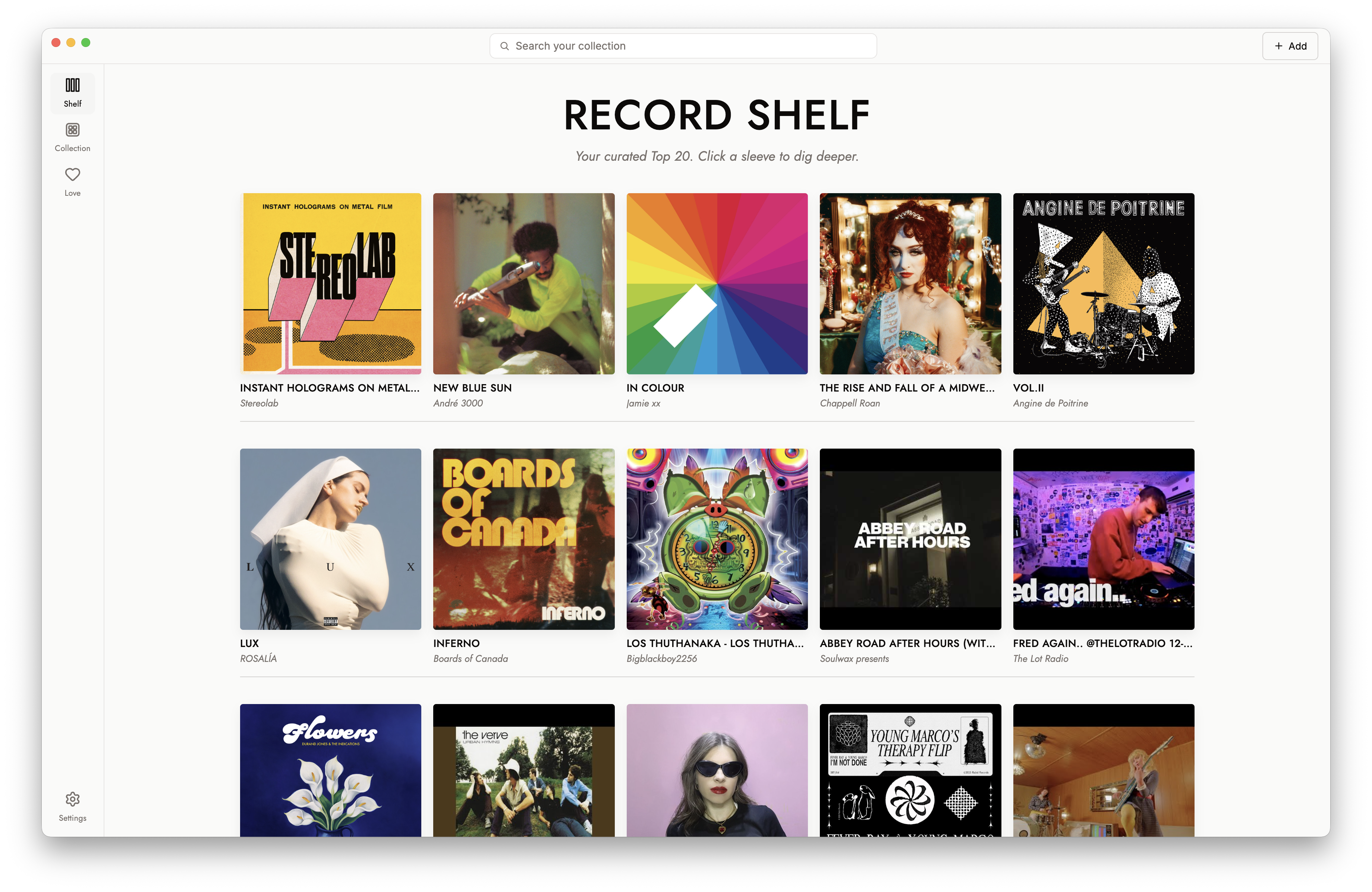 The Record Shelf — your curated Top 20